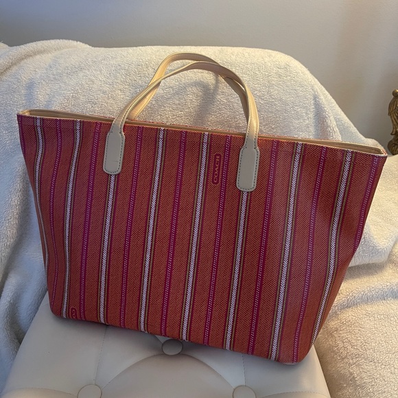 COACH Legacy Weekend Ticking Stripe Tote - Picture 2 of 12
